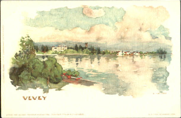 10575573 Vevey VD Vevey KuenstlerF. Voellmy ungelaufen ca. 1900