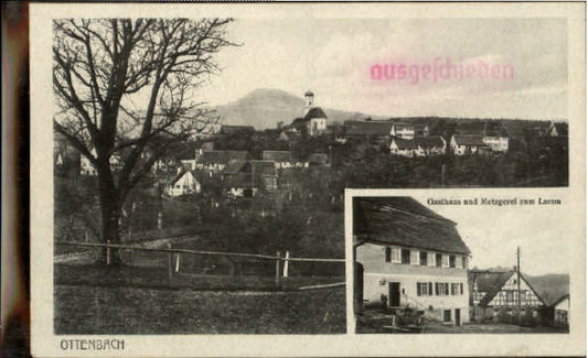 10188861 Ottenbach Ottenbach Gasthaus Metzgerei Lamm ungelaufen ca. 1920 Ottenba