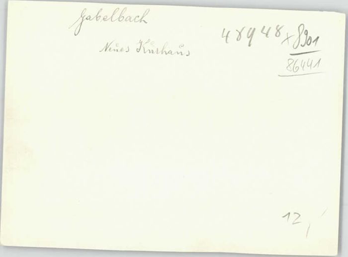 40244181 Gabelbach Gabelbach [handschriftlich] Kurhaus *