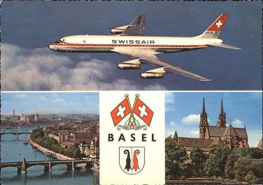 11019605 Basel BS Bruecke Flugzeug