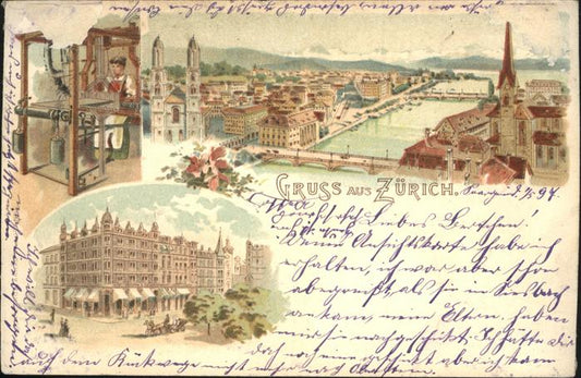 11094385 Zuerich Bruecke Kutsche