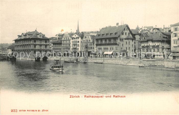 13299740 Zuerich ZH Rathausquai et mairie de Zuerich ZH