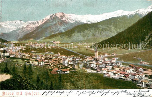 13307469 Davos GR Domaine de sports d'hiver panoramique avec les montagnes Seehorn Silvretta Davos G