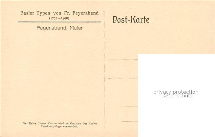 13309017 Basel BS Typen von Fr. Feyerabend  Basel BS