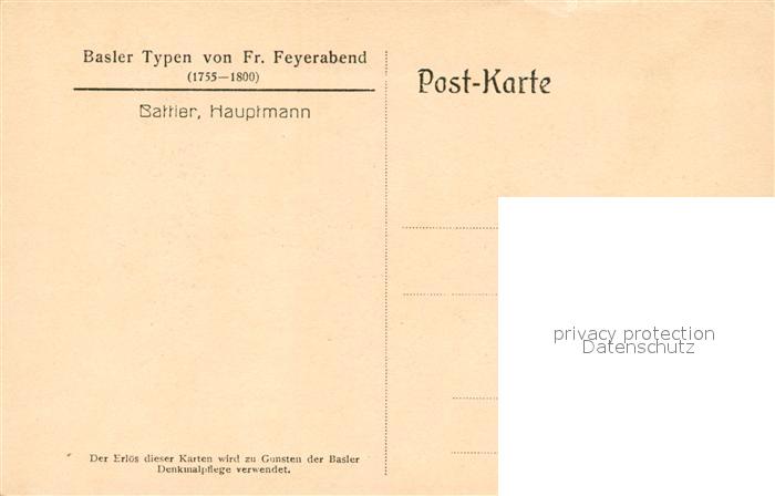 13309018 Basel BS Typen von Fr. Feyerabend  Basel BS