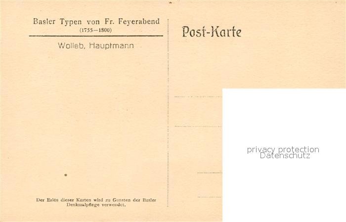 13309019 Basel BS Typen von Fr. Feyerabend  Basel BS