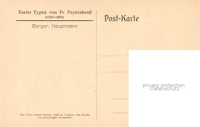 13309020 Basel BS Typen von Fr. Feyerabend  Basel BS