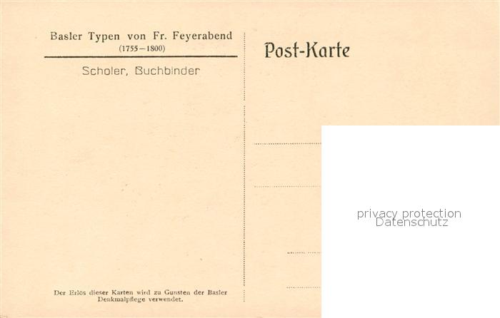 13309026 Basel BS Typen von Fr. Feyerabend Scholer Buchbinder Basel BS