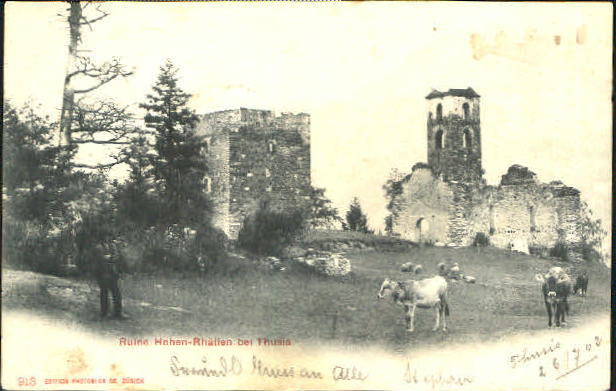 10576158 Thusis Ruine Hohen-Rhaetien bei Thusis x 1902