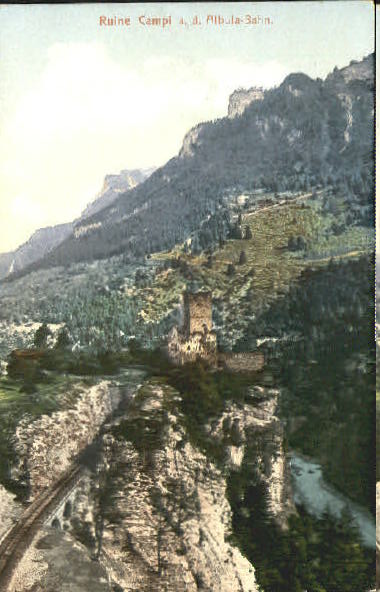 10576703 Chur GR Ruine Campi Albulabahn ungelaufen ca. 1910