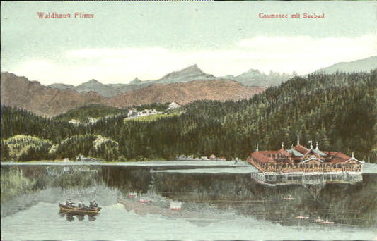 10577119 Flims Waldhaus Chaumasee Seebad ungelaufen ca. 1920