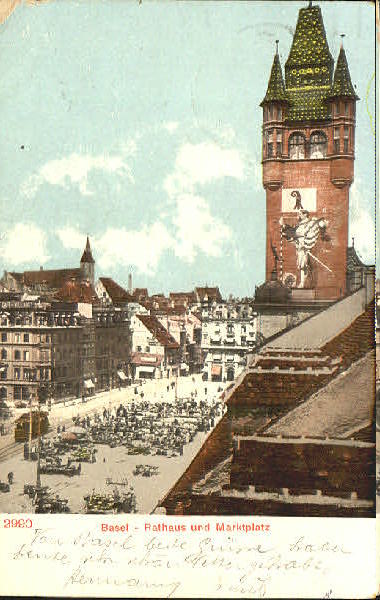 10578622 Basel BS Basel Rathaus Marktplatz x 1908