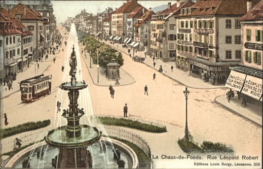 10890717 La Chaux-de-Fonds La Chaux-de-Fonds Rue Leopold Robert Brunnen Strassen