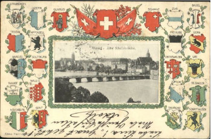 10580070 Basel BS Basel Bruecke Wappen x 1905