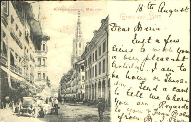 10581931 Bern BE Bern Kesslergasse Muenster x 1899