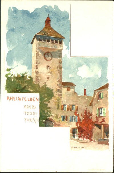 10582033 Rheinfelden AG Rheinfelden Obertorturm KuenstlerF. Voellmy ungelaufen c