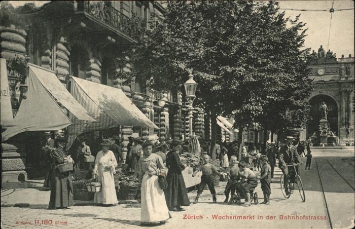 11243256 Zuerich Wochenmarkt, Bahnhofstrasse Zuerich