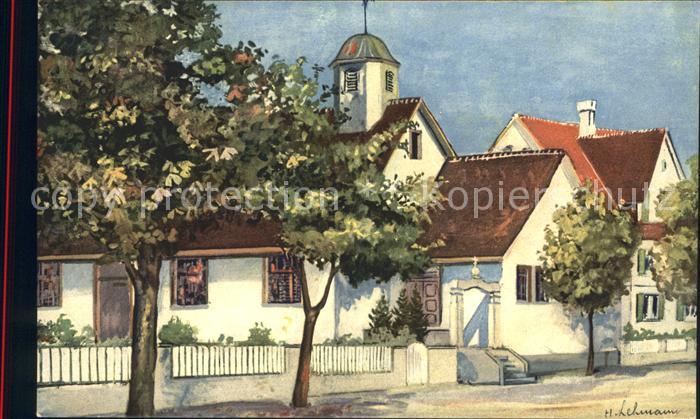 12057679 Amriswil TG Église avec presbytère Carte d'artiste Amriswil