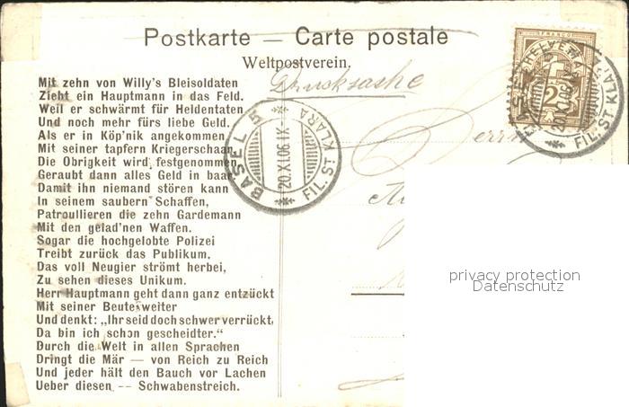 12057737 Basel BS Hauptmann von Koepenick Carte d'artiste Basel BS