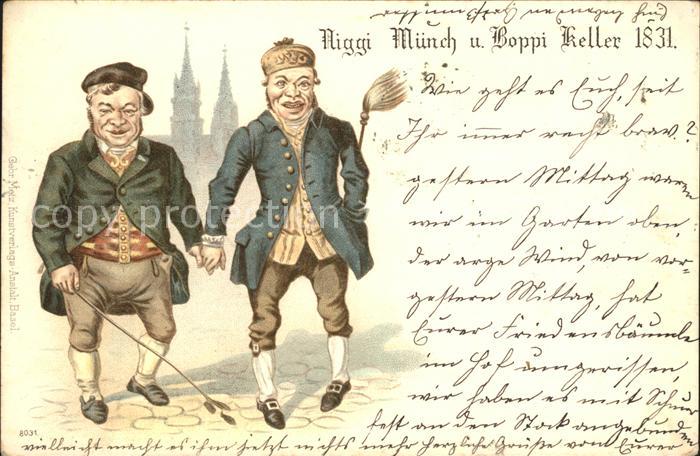 12164121 Bâle BS Niggi Muench et Boppi Keller 1831 caricature Bâle BS