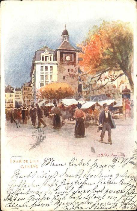 12528762 Geneve GE Carte d'artiste Tour de l'Ile Geneve