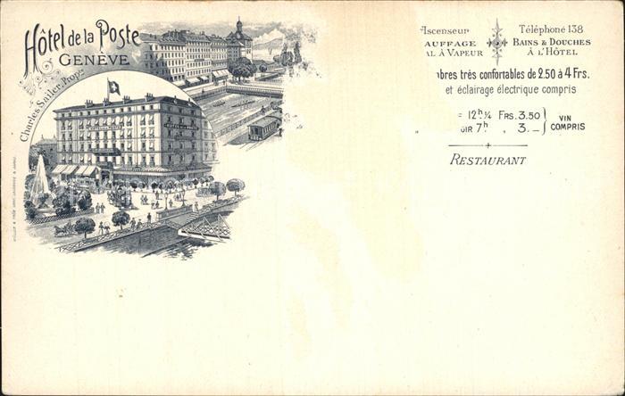 12528927 Genève GE Hôtel de la Poste Litho Genève