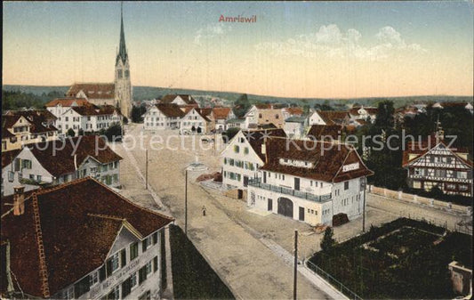 12635112 Amriswil TG Place du marché Village Fountain Inn Église Amriswil