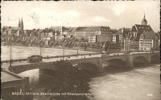 11242525 Basel BS Mittlere Rheinbruecke Strassenbahn Basel BS