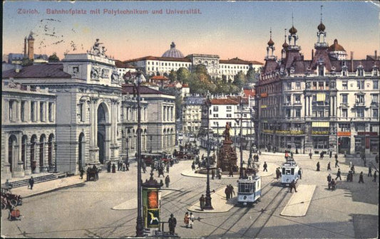 11242526 Zuerich Bahnhofplatz Polytechnikum Universitaet Strassenbahn  Zuerich