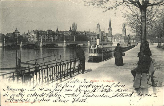 11242586 Zuerich Utoquai Bruecke Schiff  Zuerich