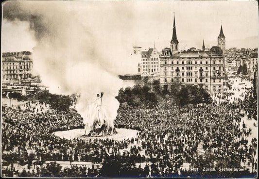 11242872 Zuerich Sechselaeuten Feuer Zuerich