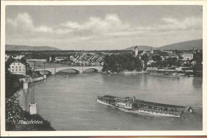 11383791 Rheinfelden AG Partie am Rhein Schiff Bruecke Rheinfelden