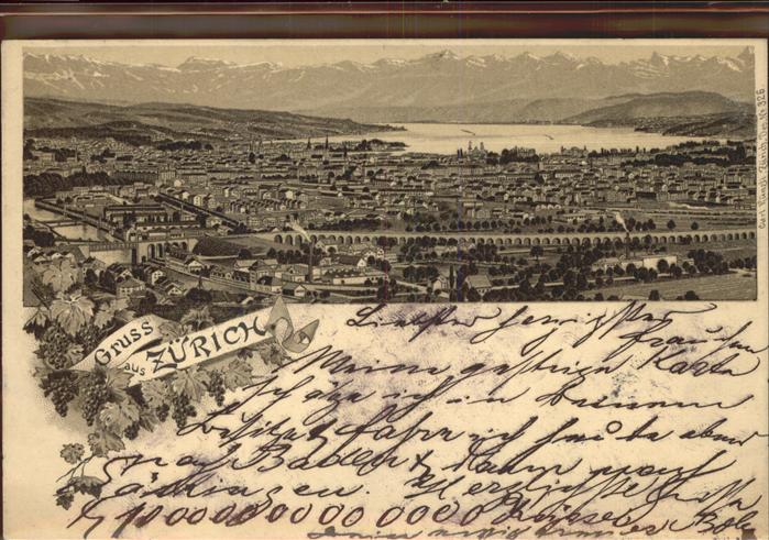 11357480 Zuerich Panorama mit Zuerichsee und Alpenblick Zuerich