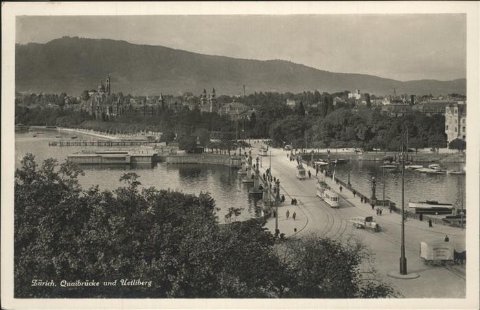 11379399 Zuerich Quaibruecke und Uetliberg Zuerich