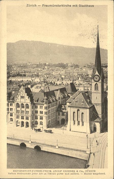 11379419 Zuerich Fraumuensterkirche mit Stadthaus Zuerich