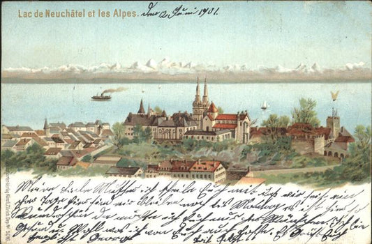 11379782 Neuchatel NE Lac de Neuchatel et les Alpes Neuchatel NE