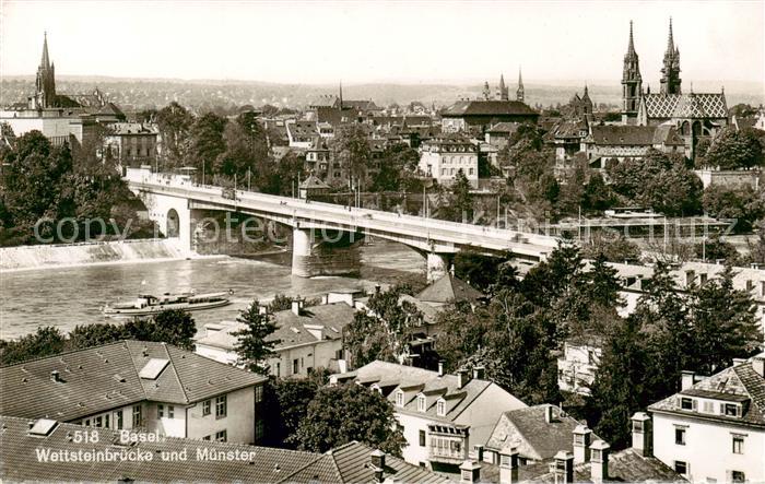 13858019 Bâle BS Wettsteinbruecke et Muenster Bâle BS