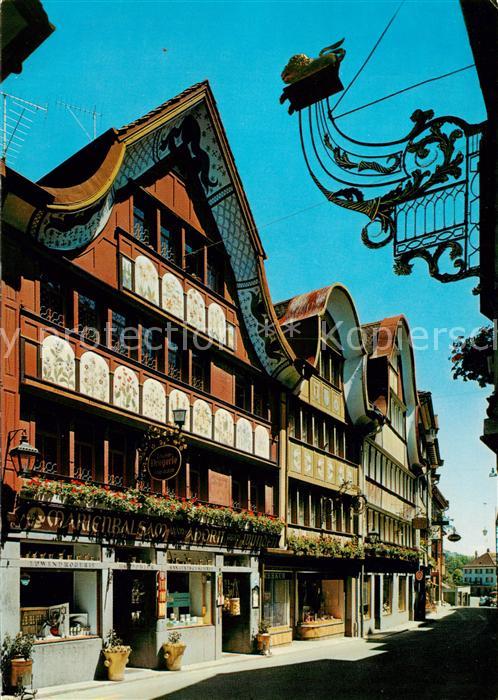 13859474 Appenzell IR Hauptgasse Giebelhaeuser Appenzell IR