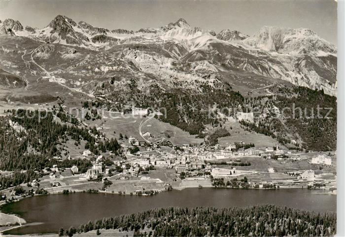 13862231 St Moritz Dorf GR Panorama Blick gegen Corvigliabahn St Moritz Dorf GR