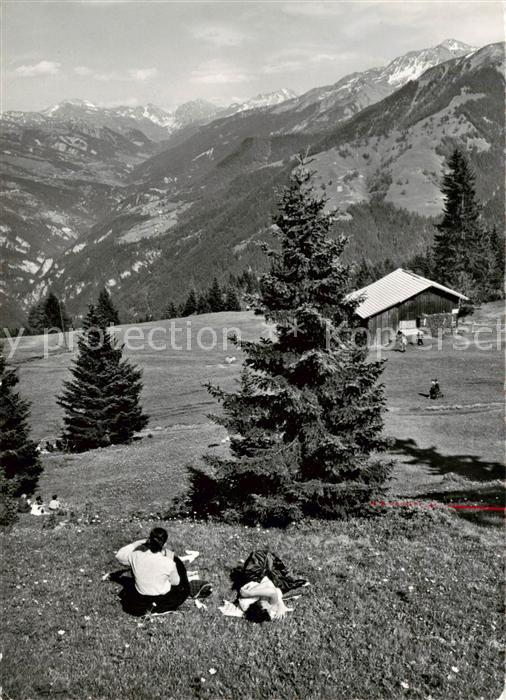 13863190 Brambrueesch Churwalden GR Blick in die Schanfigger Berge mit Aroser We