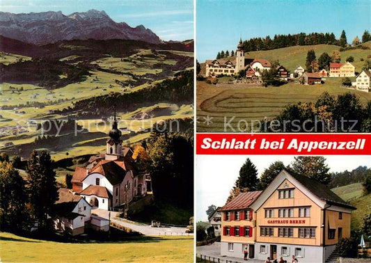 13864139 Schlatt Appenzell IR Kirche Panorama Gasthaus Baeren