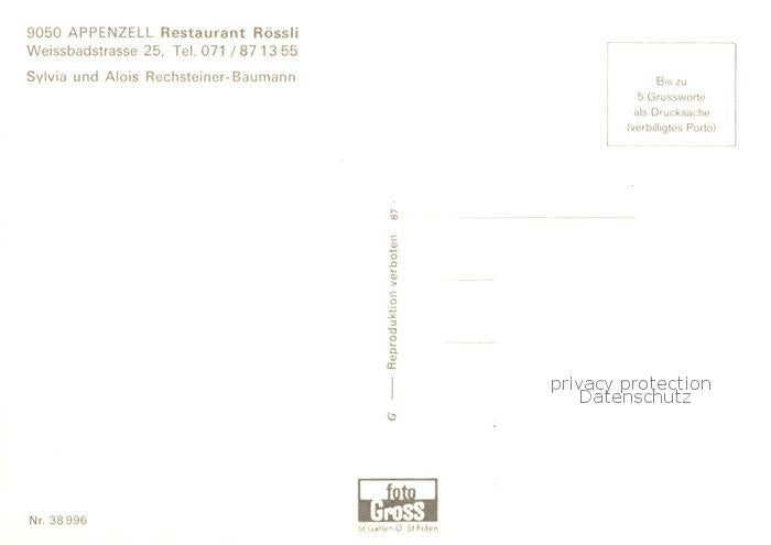 13864588 Appenzell IR Restaurant Roessli Gaststube Appenzell IR