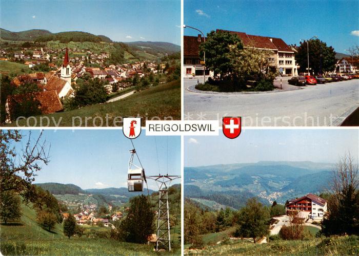 13864599 Reigoldswil Panorama Seilbahn Wasserfallen Dorfplatz Hotel Wasserfallen