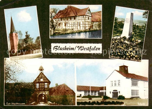 73865504 Blasheim Kirche Muehlenteich Denkmal auf der Babilonie Gut Stockhausen