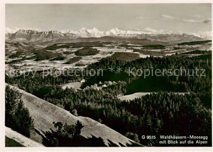 13867532 Waldhaeusern Moosegg AG mit Blick auf die Alpen