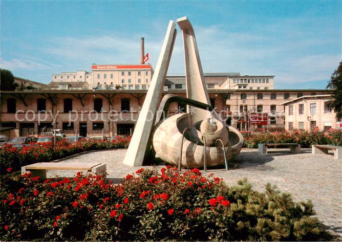 13867812 Zuerich ZH AQUI Mineralwasser Brunnen der Brauerei Huerlimann Zuerich Z