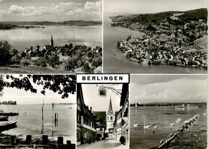 13875683 Berlingen Untersee Fliegeraufnahmen Seepartien Kirche Berlingen Unterse