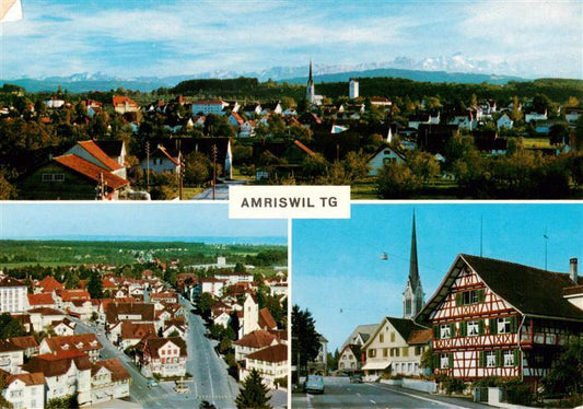 13875925 Amriswil Amrisweil TG Panorama Fliegeraufnahme Fachwerkhaus Kirche