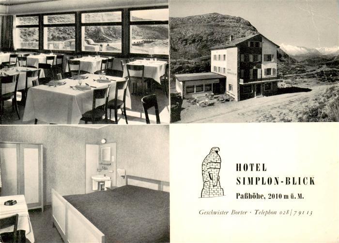 13893402 Simplon 2500m VS Hotel Simplon Blick Passhoehe Gastraum Zimmer