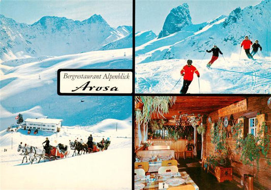 13883720 Arosa GR Berghotel Alpenblick Chambre Promenade en traîneau tiré par des chevaux Pistes de ski